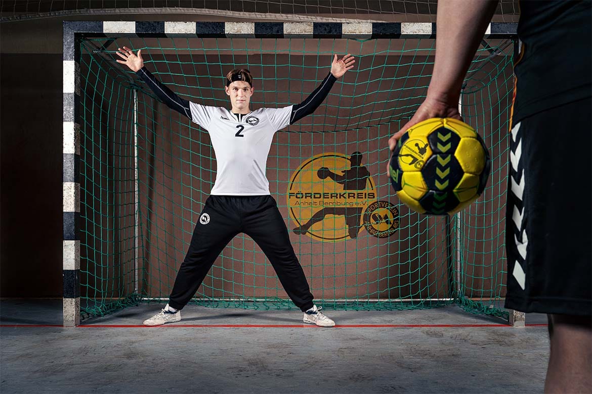 Handball-Werbefotos für Sponsoren – Kassel Visuals Contentproduktion SV Anhalt Bernburg
